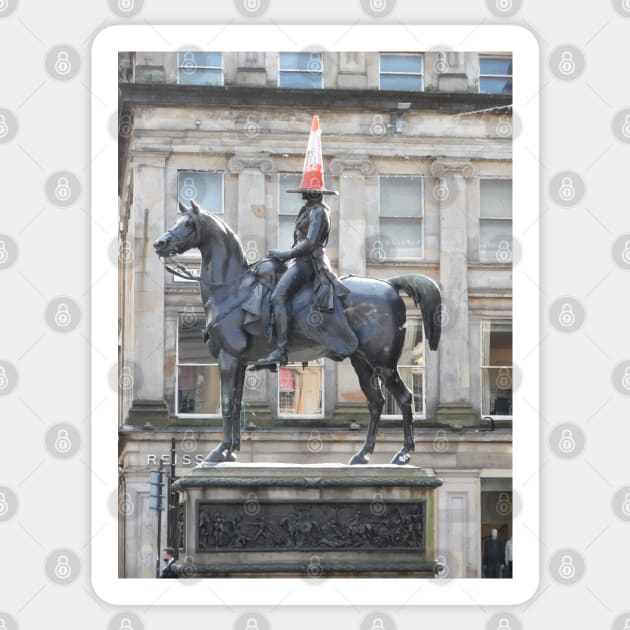 Scottish Photography Series (Vectorized) - Duke of Wellington Statue Glasgow #2 Sticker by MacPean